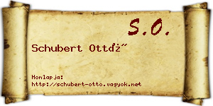 Schubert Ottó névjegykártya